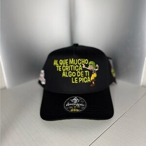 Black Cap with Yellow Embroidery